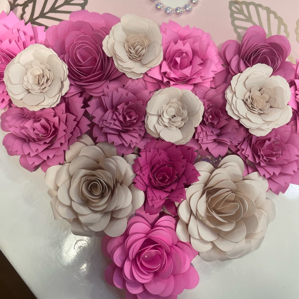 Graduation Cap Topper-Floral Pink and Cream - Picture 5 of 7